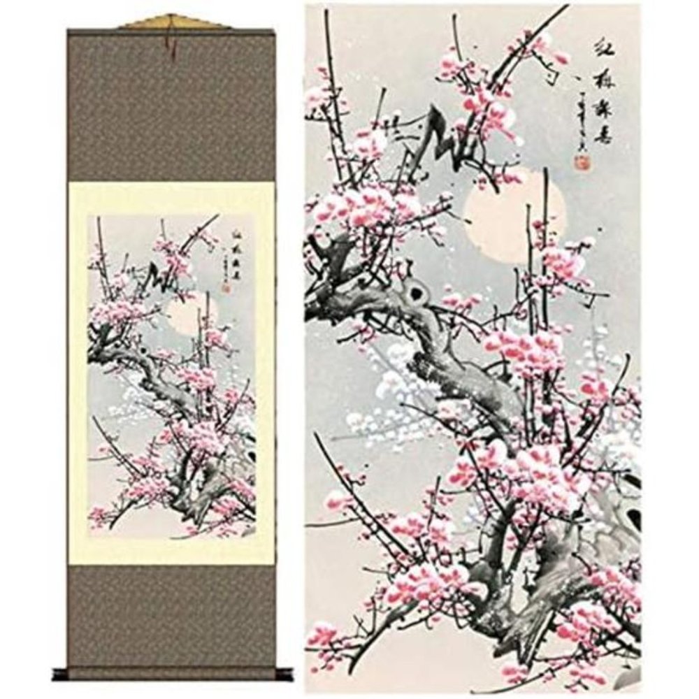 Asian Wall Scroll, Plum Blossom